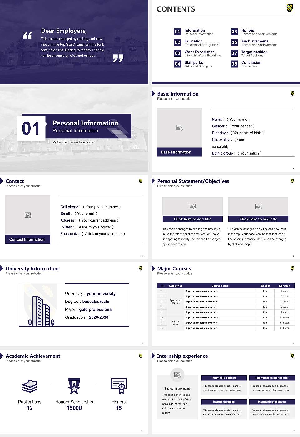University of Wales Trinity Saint David Resume PPT Template16:9 ratio PPT effect preview image2