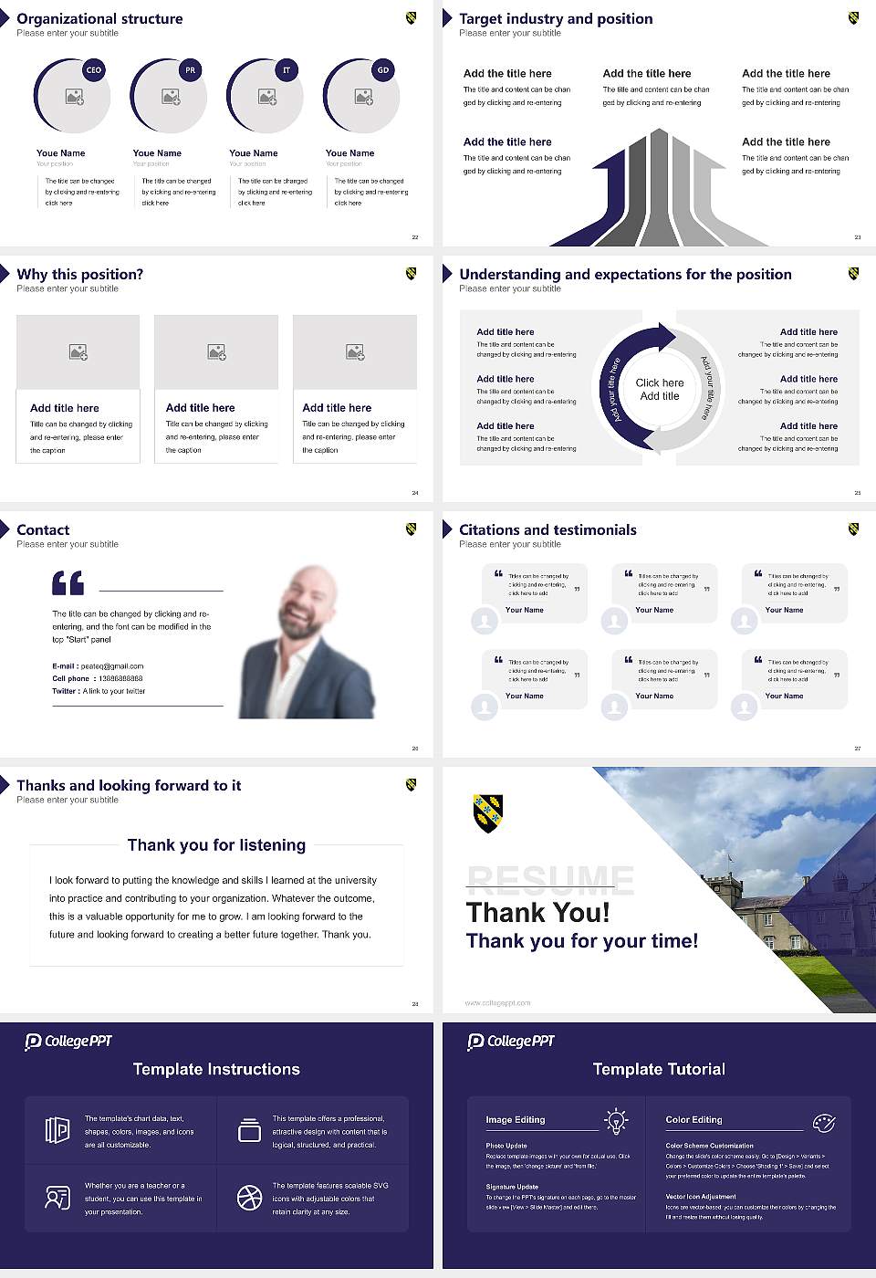 University of Wales Trinity Saint David Resume PPT Template16:9 ratio PPT effect preview image4