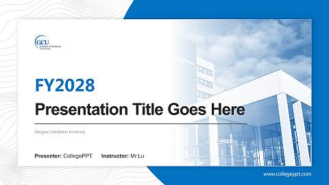Glasgow Caledonian University Academic Presentation/Research Findings Report PPT Template
