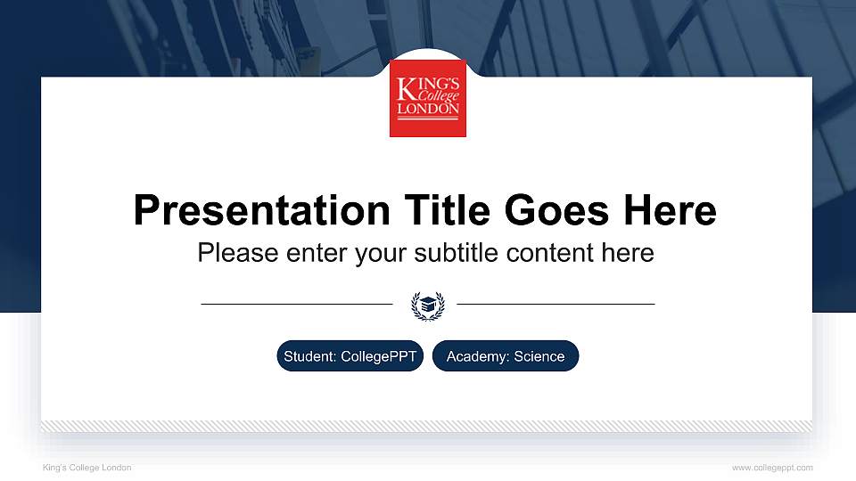 King’s College London National Scholarship Defense PPT Template16:9 ratio PPT effect preview image