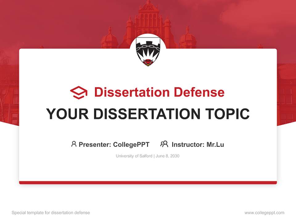 University of Salford Graduation Thesis Defense PPT Template4:3 ratio PPT effect preview image7
