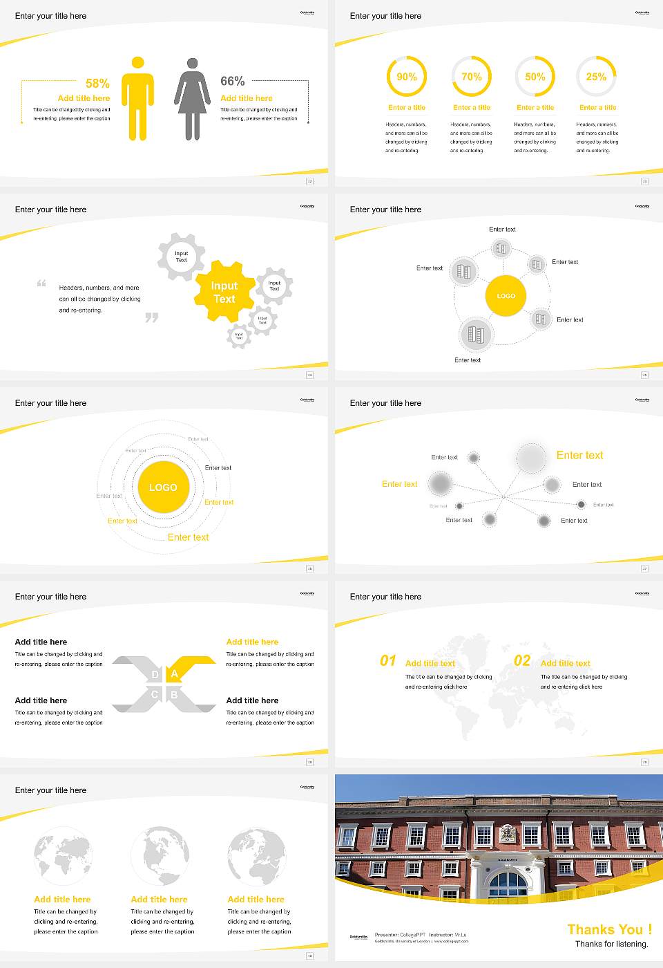 Goldsmiths, University of London Course/Courseware Creation PPT Template16:9 ratio PPT effect preview image4