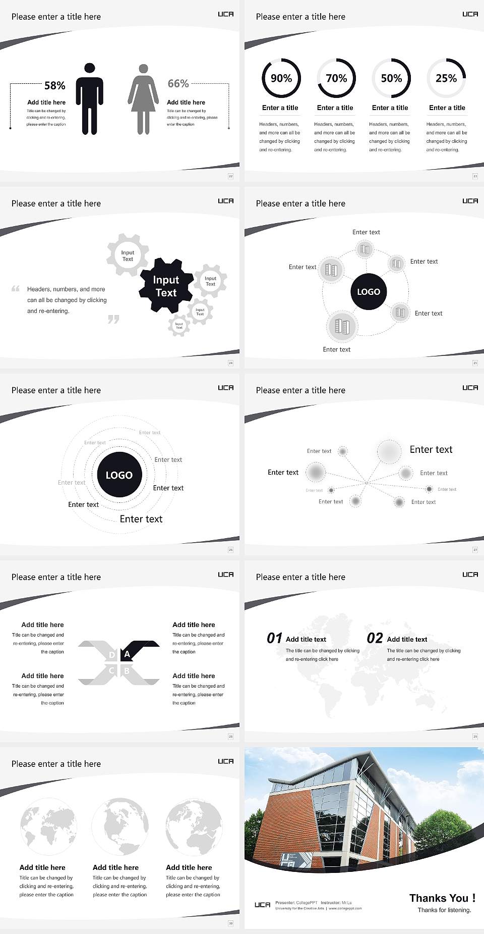 University for the Creative Arts Course/Courseware Creation PPT Template4:3 ratio PPT effect preview image4