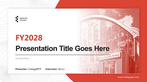 University of Essex Academic Presentation/Research Findings Report PPT Template