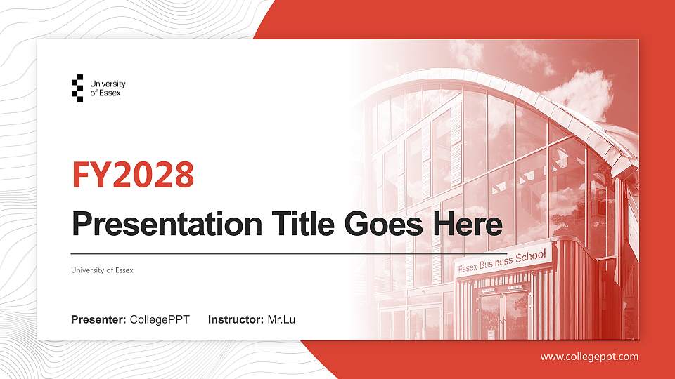 University of Essex Academic Presentation/Research Findings Report PPT Template16:9 ratio PPT effect preview image