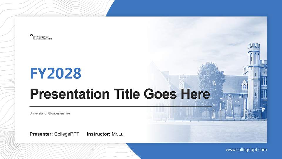 University of Gloucestershire Academic Presentation/Research Findings Report PPT Template16:9 ratio PPT effect preview image
