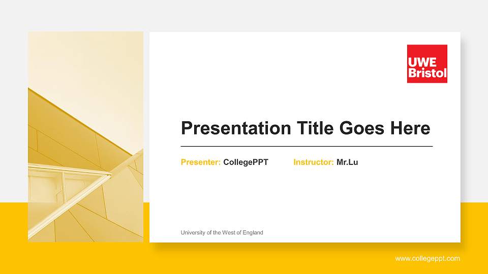University of the West of England General Purpose PPT Template16:9 ratio PPT effect preview image