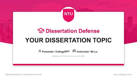Nottingham Trent University Graduation Thesis Defense PPT Template