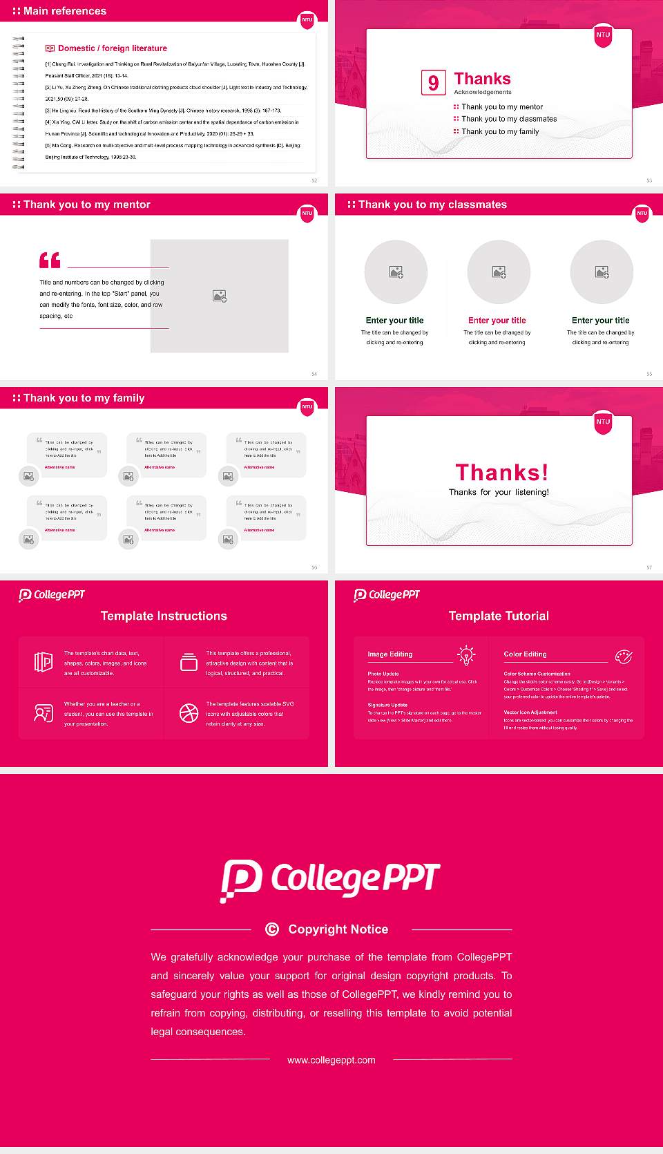 Nottingham Trent University Graduation Thesis Defense PPT Template16:9 ratio PPT effect preview image7
