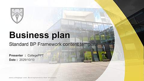 Buckinghamshire New University Competition/Entrepreneurship Contest PPT Template