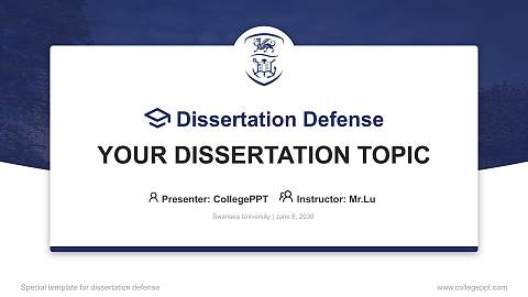 Swansea University Graduation Thesis Defense PPT Template