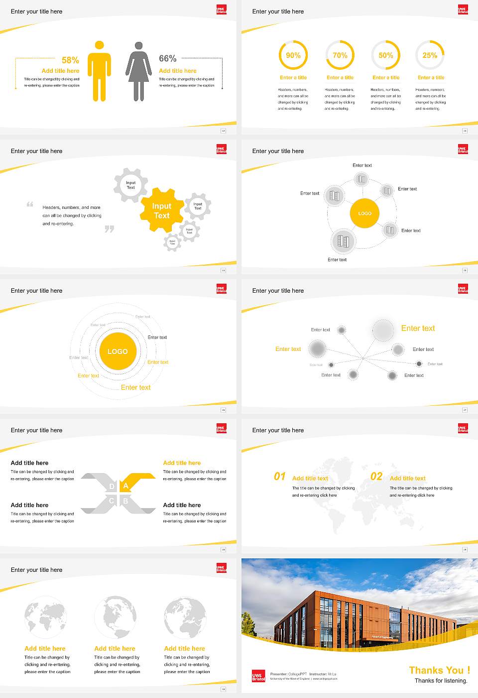 University of the West of England Course/Courseware Creation PPT Template16:9 ratio PPT effect preview image4