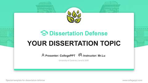 University of Cumbria Graduation Thesis Defense PPT Template