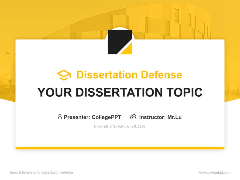 University of Suffolk Graduation Thesis Defense PPT Template4:3 ratio PPT effect preview image7
