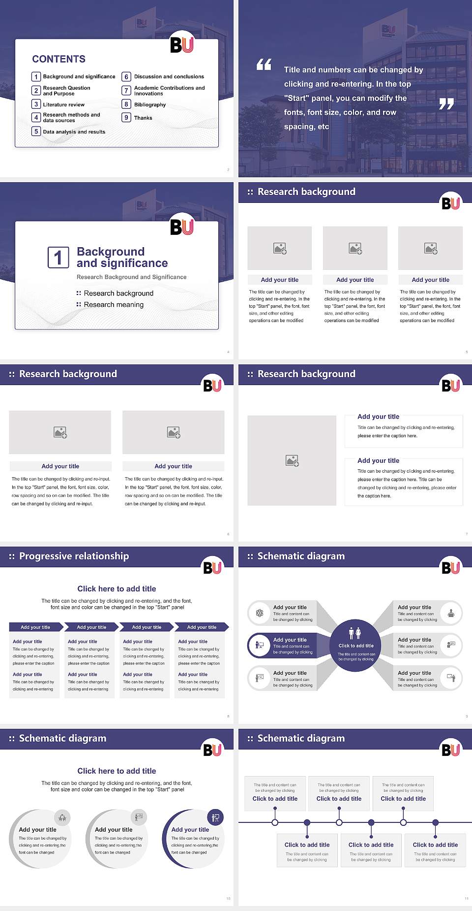 Bournemouth University Graduation Thesis Defense PPT Template4:3 ratio PPT effect preview image2