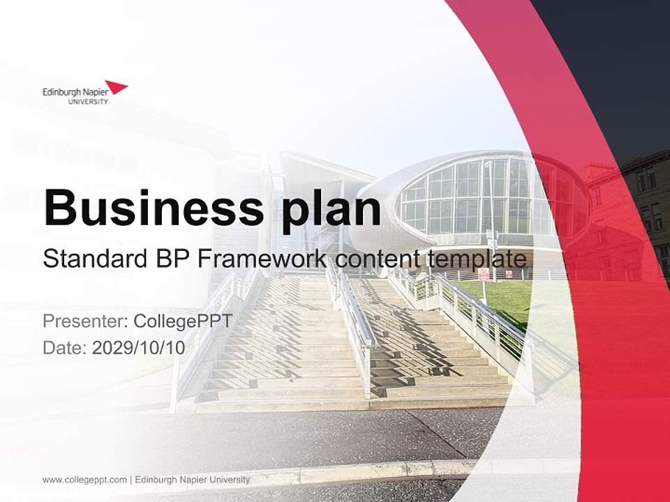 Edinburgh Napier University Competition/Entrepreneurship Contest PPT Template4:3 ratio PPT effect preview image9