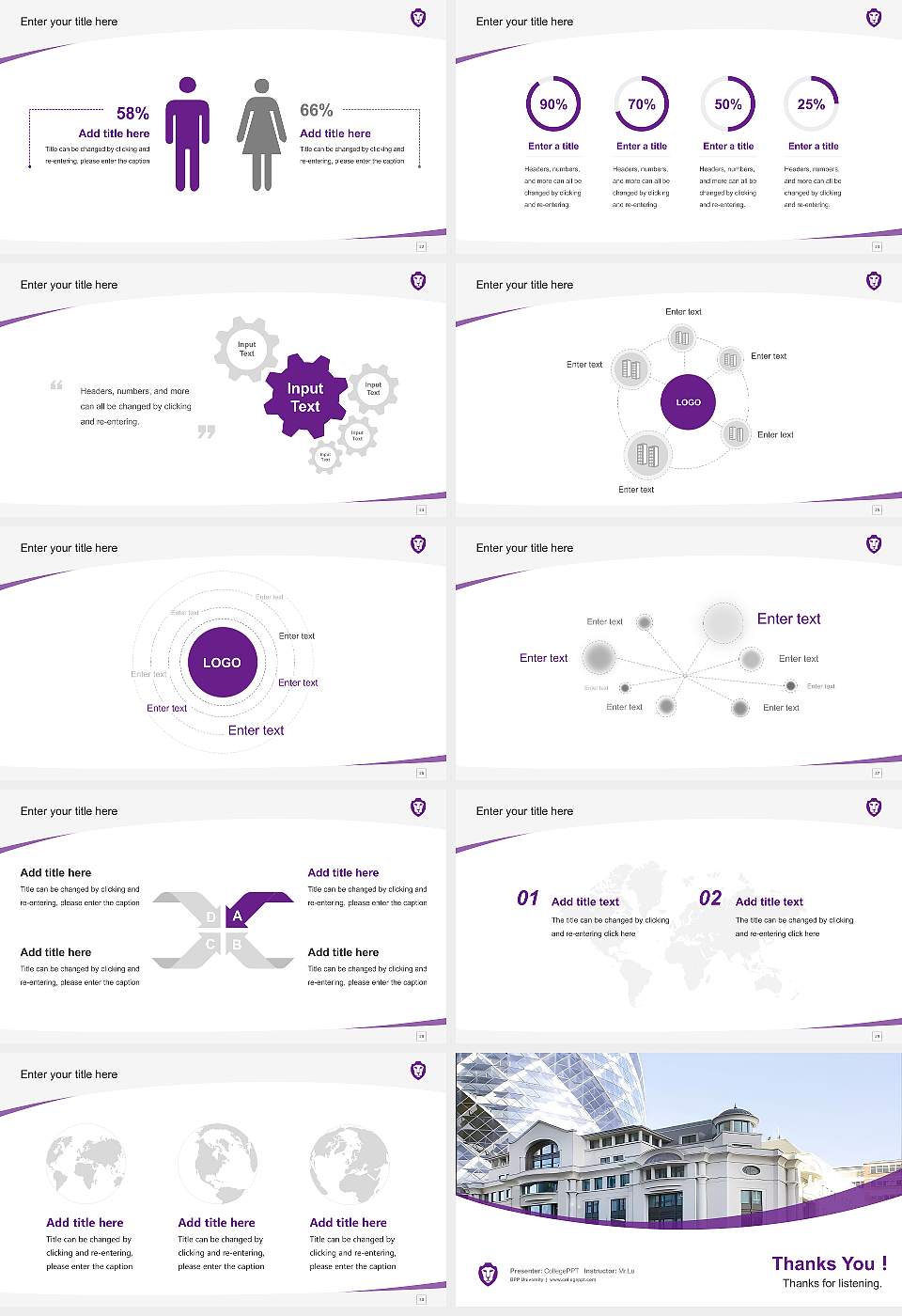 BPP University Course/Courseware Creation PPT Template16:9 ratio PPT effect preview image4