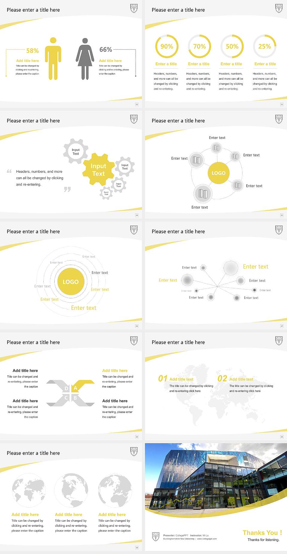 Buckinghamshire New University Course/Courseware Creation PPT Template4:3 ratio PPT effect preview image4