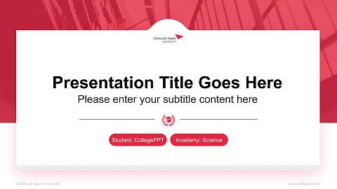 Edinburgh Napier University National Scholarship Defense PPT Template