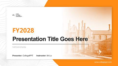 York St John University Academic Presentation/Research Findings Report PPT Template