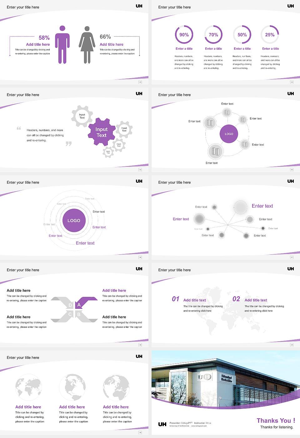 University of Hertfordshire Course/Courseware Creation PPT Template16:9 ratio PPT effect preview image4