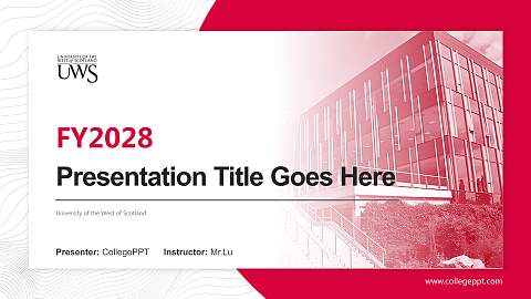University of the West of Scotland Academic Presentation/Research Findings Report PPT Template