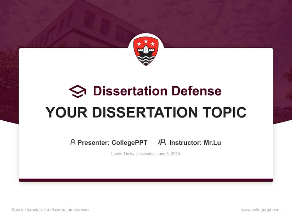 Leeds Trinity University Graduation Thesis Defense PPT Template4:3 ratio PPT effect preview image7
