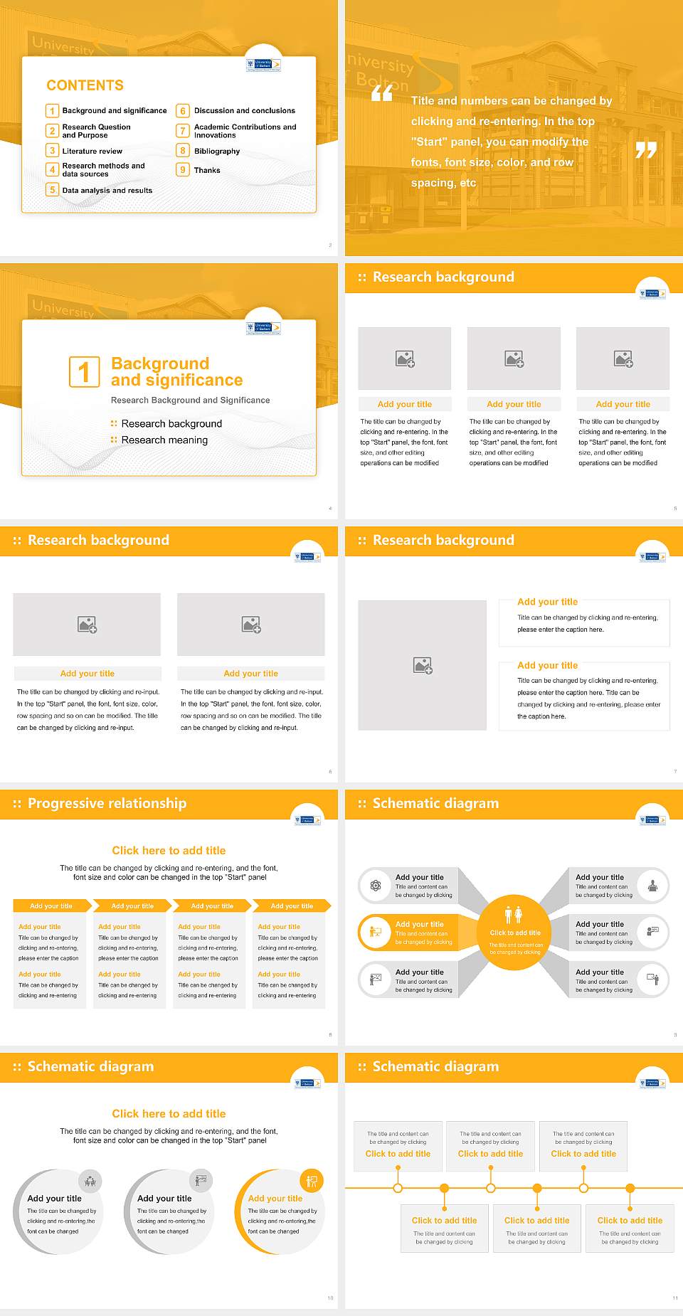 University of Bolton Graduation Thesis Defense PPT Template4:3 ratio PPT effect preview image2