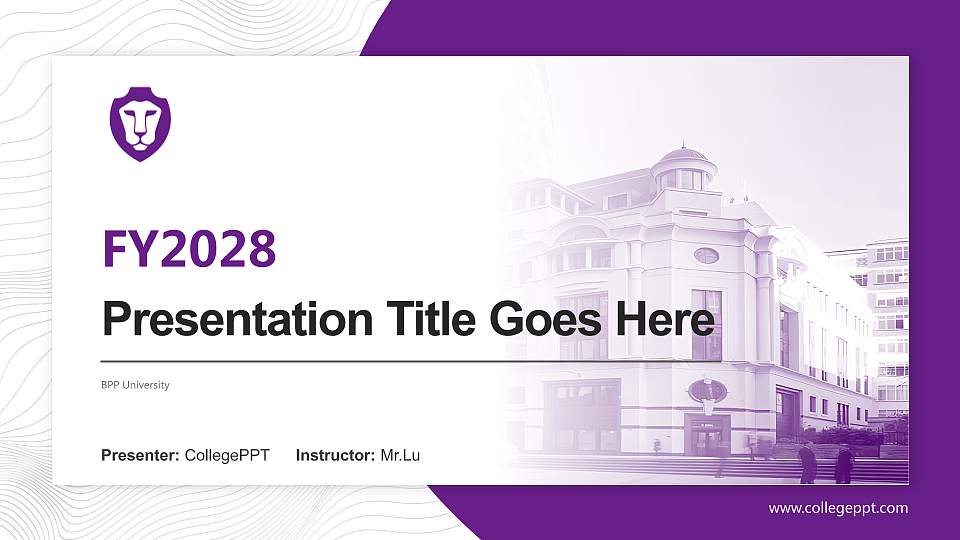 BPP University Academic Presentation/Research Findings Report PPT Template16:9 ratio PPT effect preview image