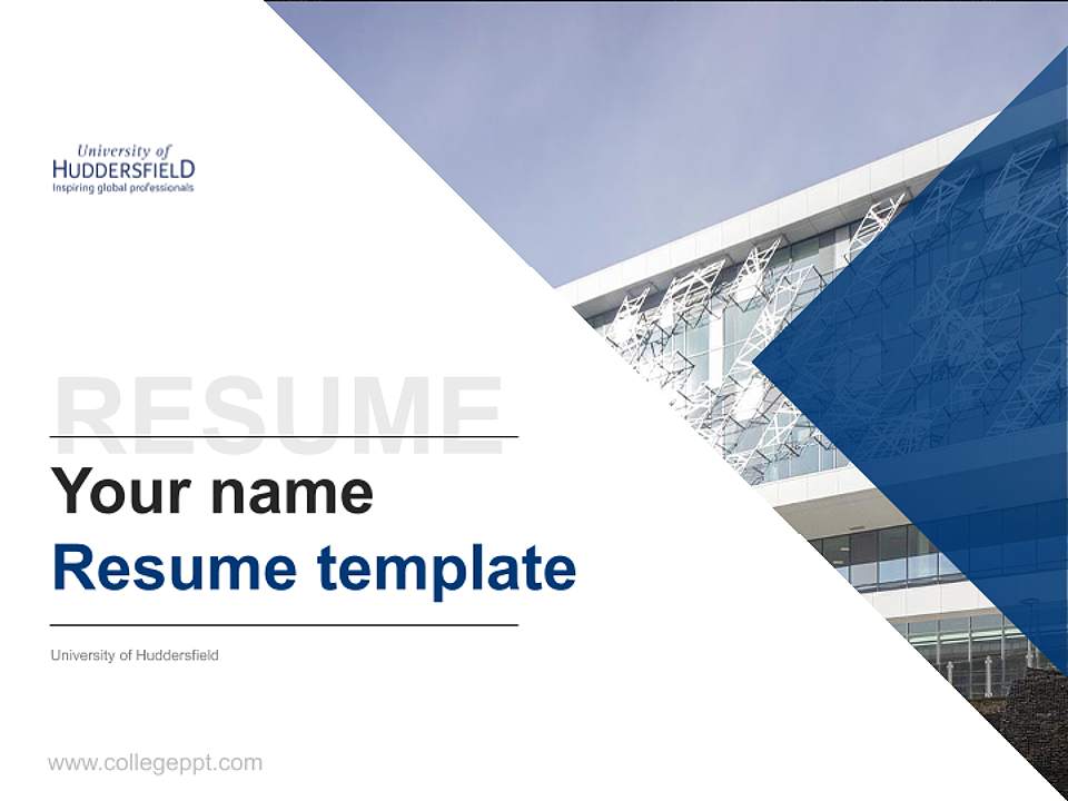 University of Huddersfield Resume PPT Template4:3 ratio PPT effect preview image5