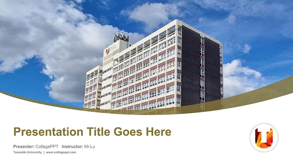 Teesside University Course/Courseware Creation PPT Template16:9 ratio PPT effect preview image