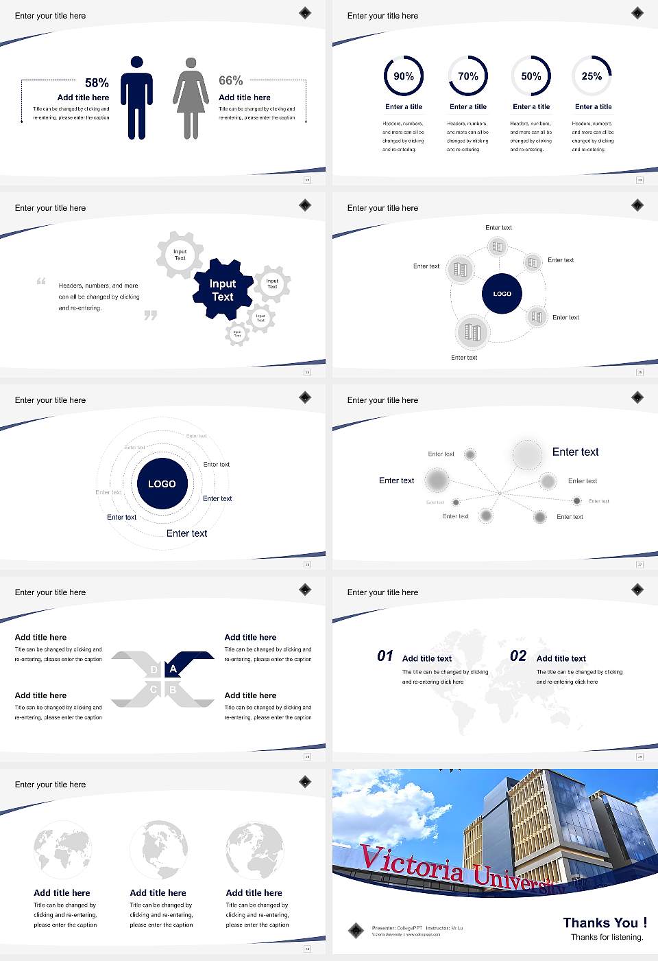 Victoria University Course/Courseware Creation PPT Template16:9 ratio PPT effect preview image4