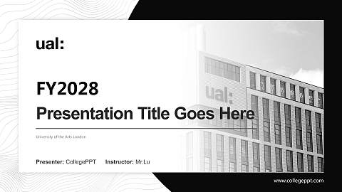 University of the Arts London Academic Presentation/Research Findings Report PPT Template