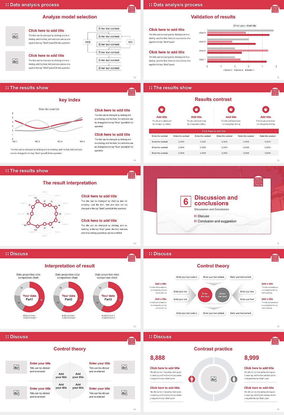 Cardiff University Graduation Thesis Defense PPT Template16:9 ratio PPT effect preview image5