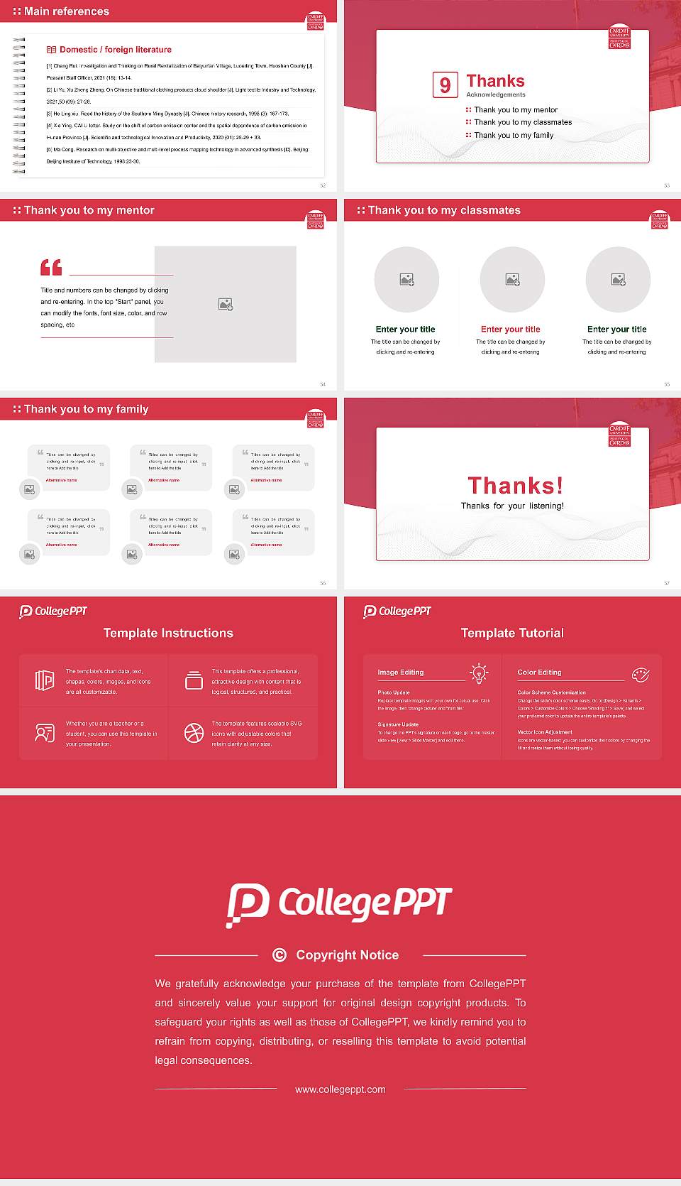 Cardiff University Graduation Thesis Defense PPT Template16:9 ratio PPT effect preview image7