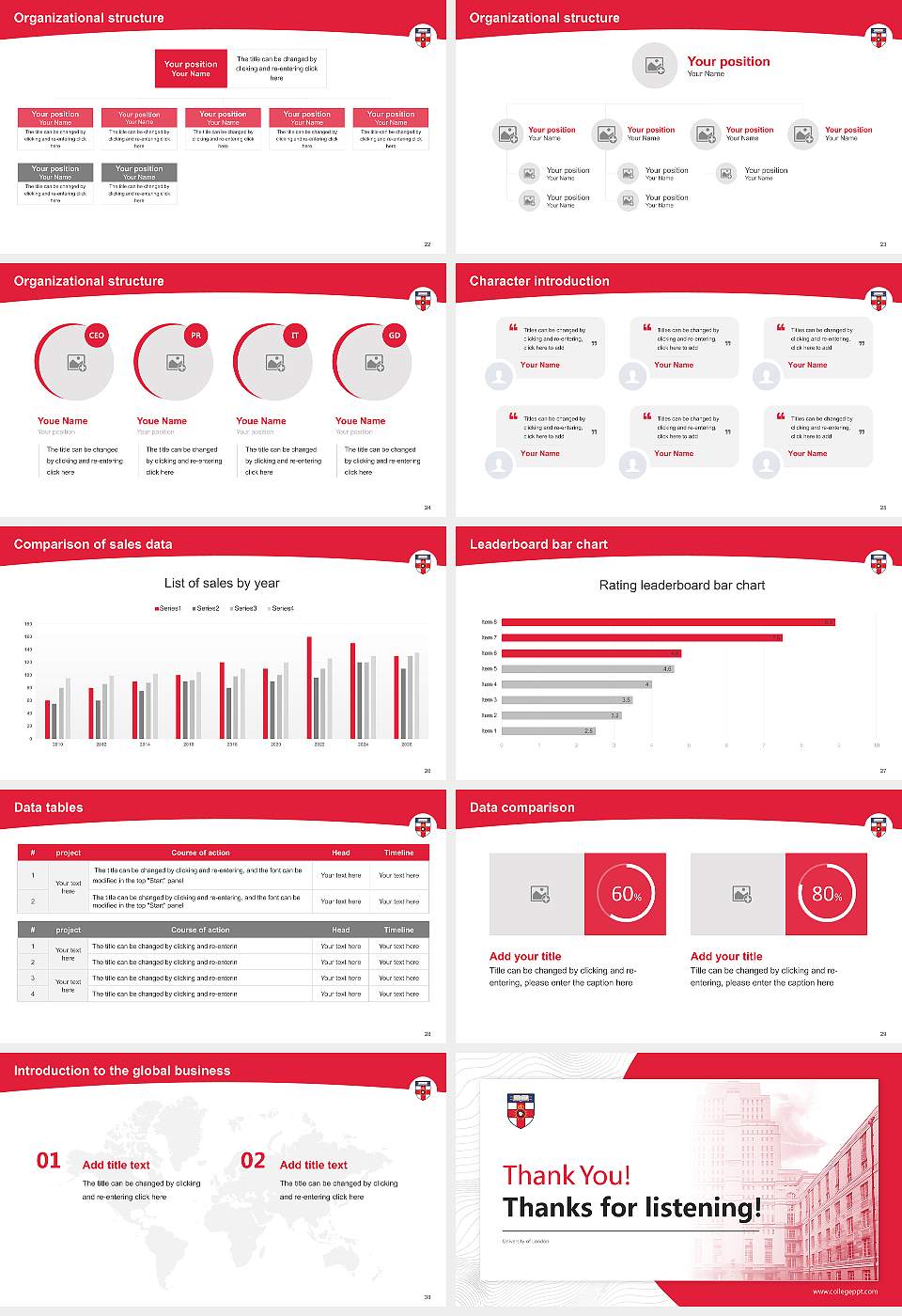 University of London Academic Presentation/Research Findings Report PPT Template16:9 ratio PPT effect preview image4