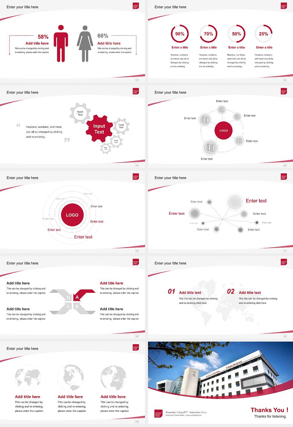 University of South Wales Course/Courseware Creation PPT Template16:9 ratio PPT effect preview image4