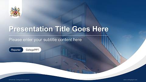 University College Birmingham Lecture Sharing and Networking Event PPT Template