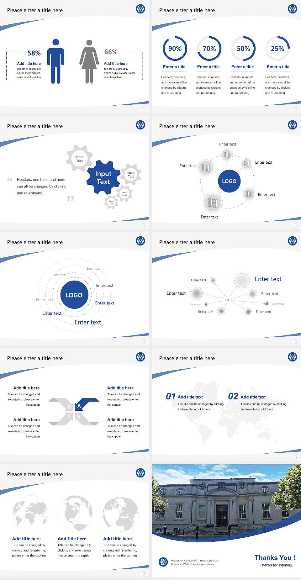 University of Wales Course/Courseware Creation PPT Template4:3 ratio PPT effect preview image4