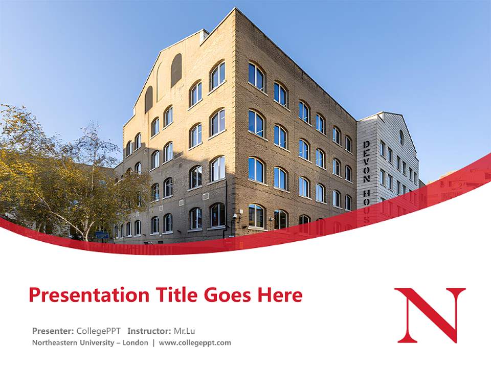 Northeastern University – London Course/Courseware Creation PPT Template4:3 ratio PPT effect preview image5