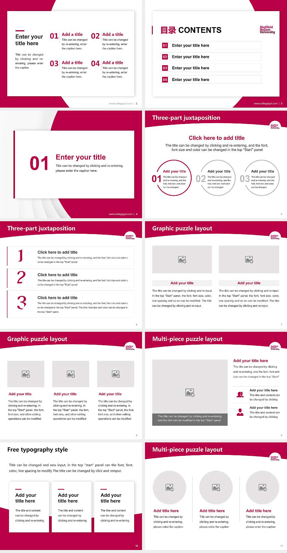 Sheffield Hallam University Academic Presentation/Research Findings Report PPT Template4:3 ratio PPT effect preview image2