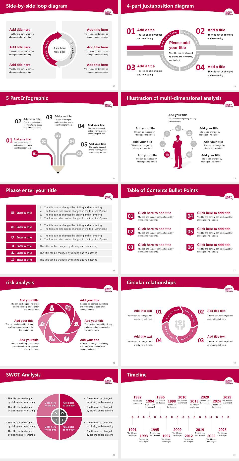 Sheffield Hallam University Academic Presentation/Research Findings Report PPT Template4:3 ratio PPT effect preview image3