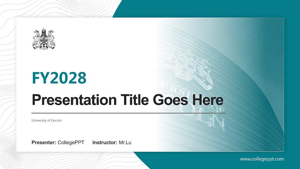 University of Lincoln Academic Presentation/Research Findings Report PPT Template16:9 ratio PPT effect preview image