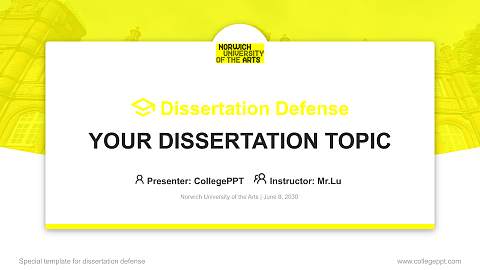 Norwich University of the Arts Graduation Thesis Defense PPT Template