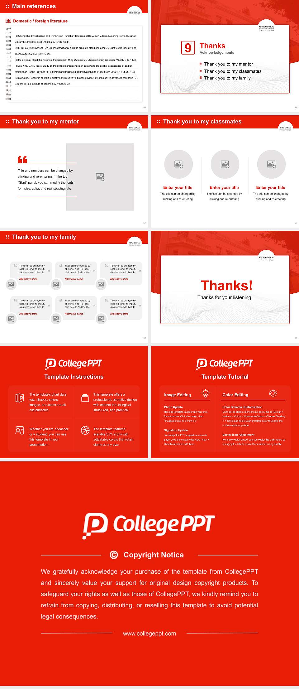Royal Central School of Speech and Drama Graduation Thesis Defense PPT Template4:3 ratio PPT effect preview image7
