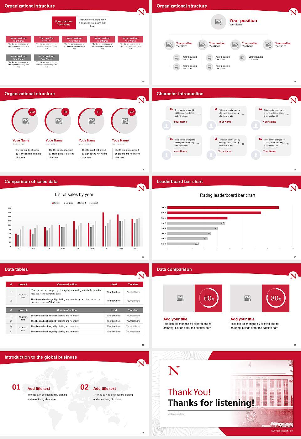 Northeastern University Academic Presentation/Research Findings Report PPT Template16:9 ratio PPT effect preview image4