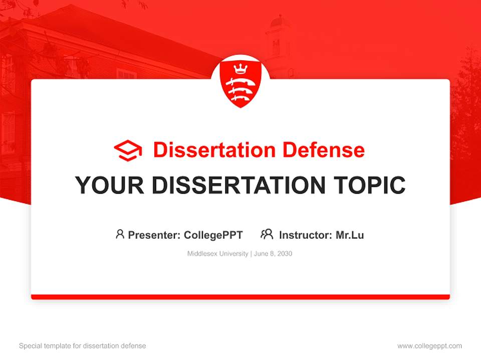 Middlesex University Graduation Thesis Defense PPT Template4:3 ratio PPT effect preview image7