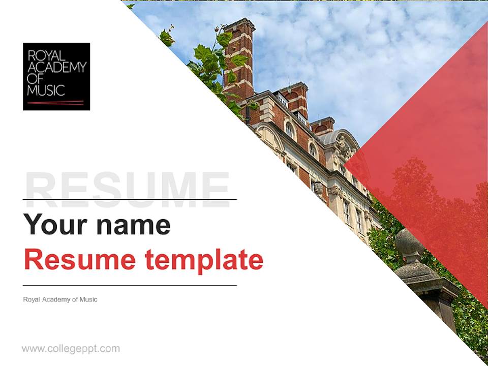 Royal Academy of Music Resume PPT Template4:3 ratio PPT effect preview image5