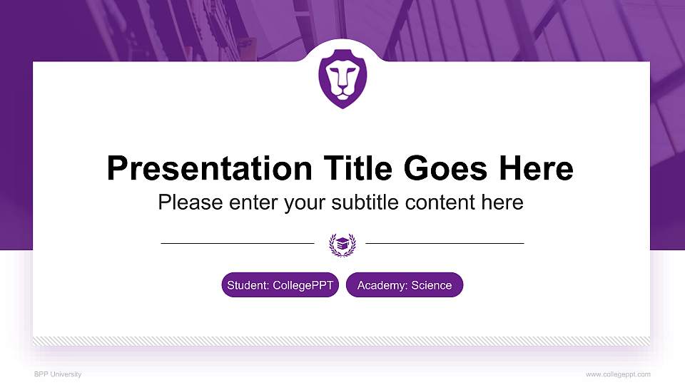 BPP University National Scholarship Defense PPT Template16:9 ratio PPT effect preview image