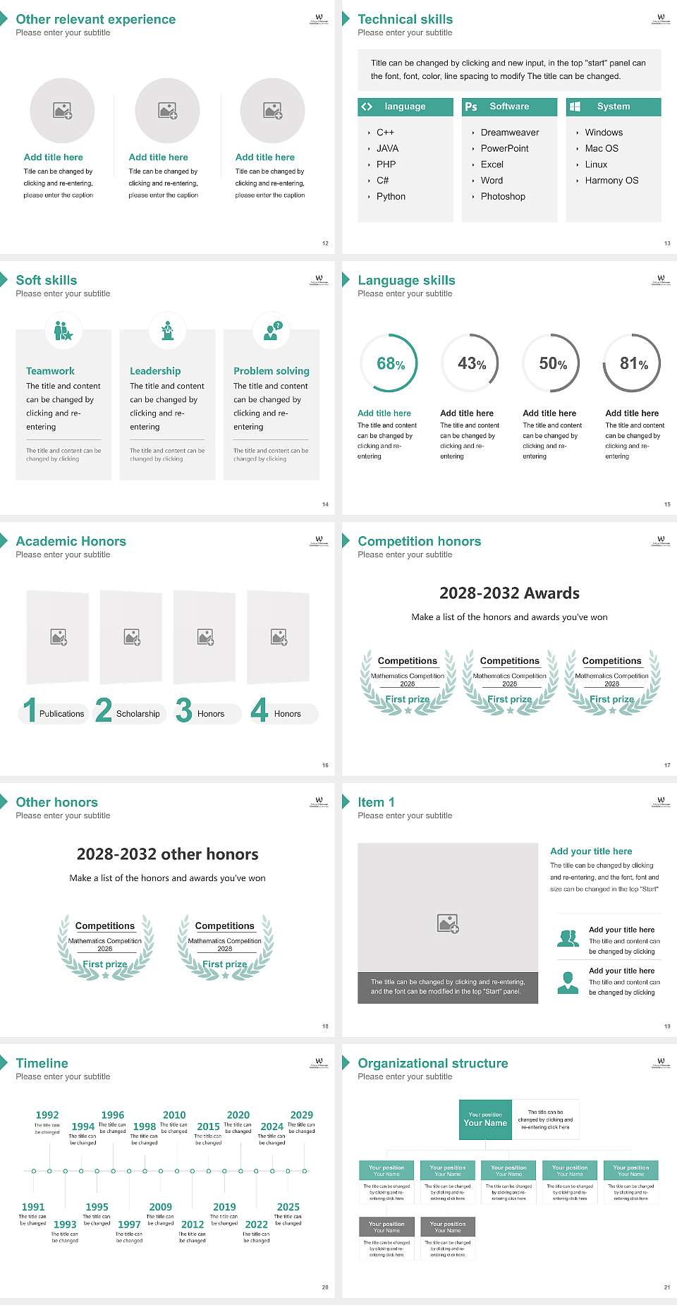 Wrexham Glynd?r University Resume PPT Template4:3 ratio PPT effect preview image3